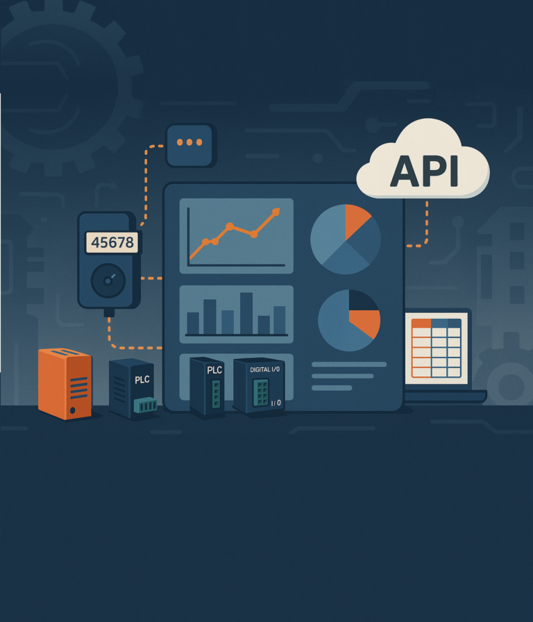 Custom monitoring solution connecting equipment to data dashboards